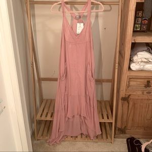 ASOS 100% Cotton Peasant Dress - Dusty Pink